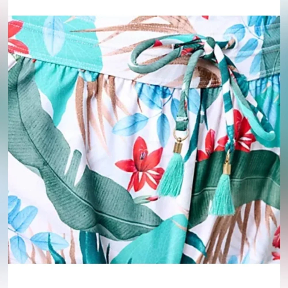 Jantzen Cover-Up Swim Over-Short Tropic Palm Design - Picture 2 of 4